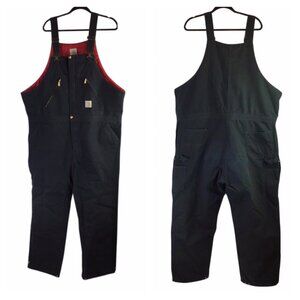 Carhartt R38 Insulated Quilted Bib Overalls Bibs 48 X 32 Carpenter Full Zip Leg